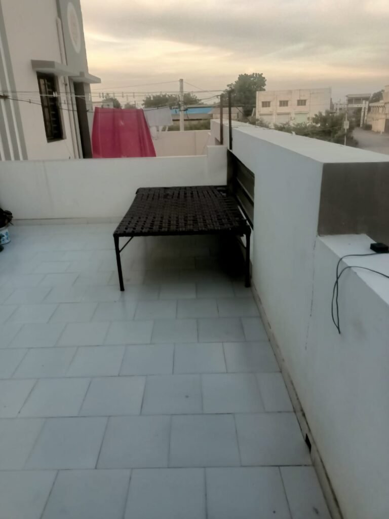 Open terrace area at Shiv Homestay, Madhapar