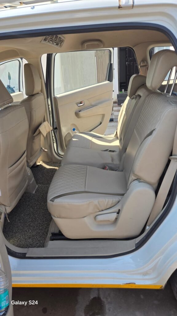 Comfortable rear seats of the rental car