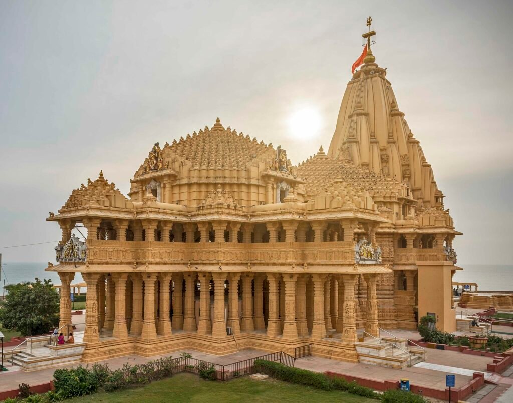 Somnath Temple in Gujarat, a major pilgrimage destination for tours from Bhuj